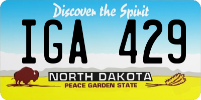 ND license plate IGA429