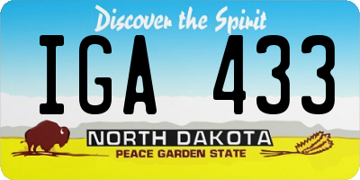 ND license plate IGA433