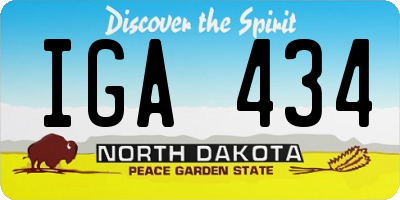 ND license plate IGA434