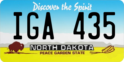 ND license plate IGA435