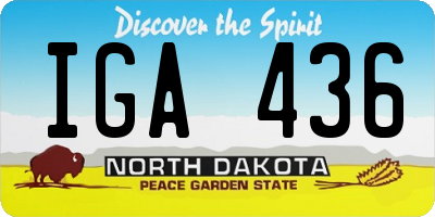 ND license plate IGA436