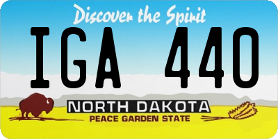 ND license plate IGA440