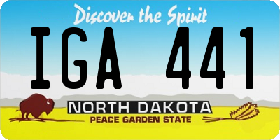 ND license plate IGA441