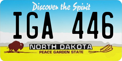 ND license plate IGA446