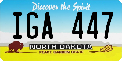 ND license plate IGA447