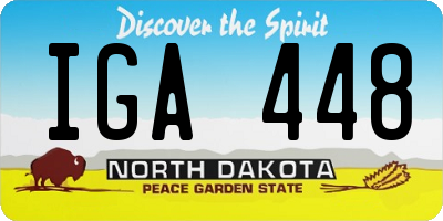ND license plate IGA448