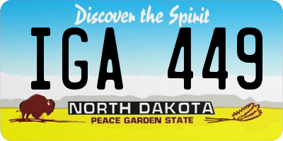 ND license plate IGA449