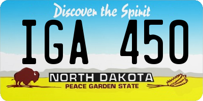 ND license plate IGA450