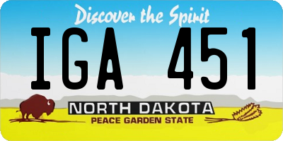 ND license plate IGA451