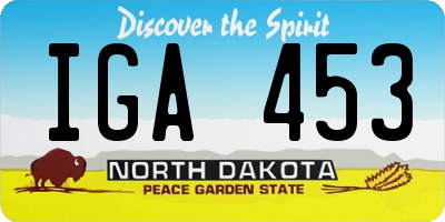 ND license plate IGA453