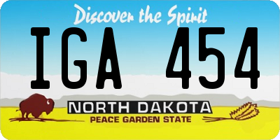 ND license plate IGA454