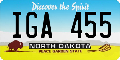 ND license plate IGA455