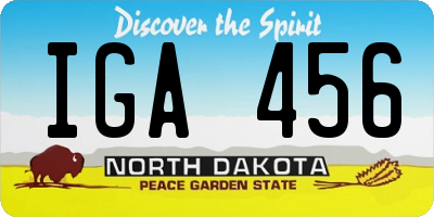 ND license plate IGA456