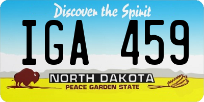 ND license plate IGA459