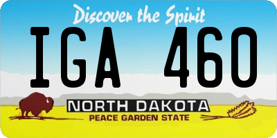 ND license plate IGA460