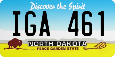 ND license plate IGA461