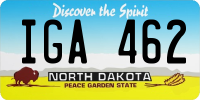 ND license plate IGA462