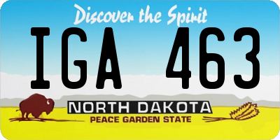 ND license plate IGA463