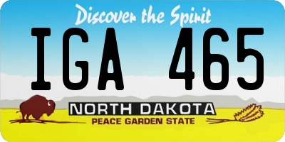 ND license plate IGA465
