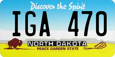 ND license plate IGA470