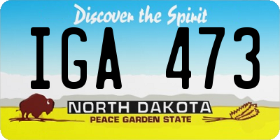 ND license plate IGA473