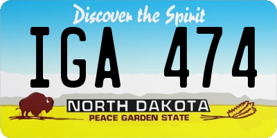 ND license plate IGA474