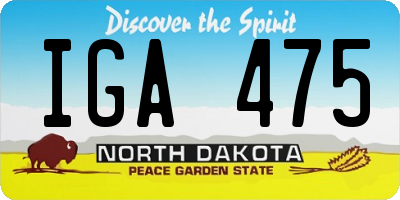 ND license plate IGA475