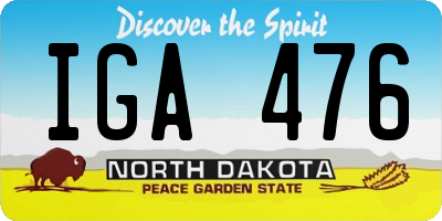 ND license plate IGA476