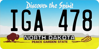 ND license plate IGA478