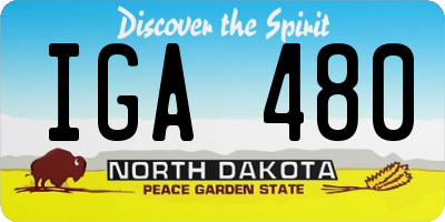 ND license plate IGA480