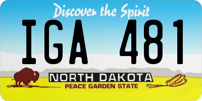 ND license plate IGA481