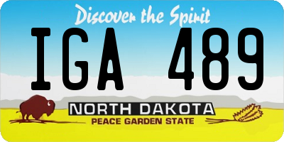 ND license plate IGA489