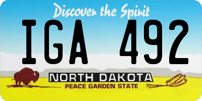 ND license plate IGA492