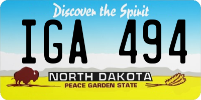 ND license plate IGA494