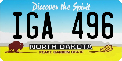 ND license plate IGA496
