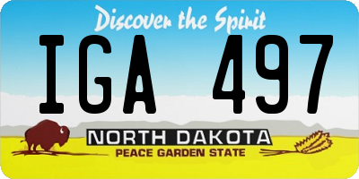 ND license plate IGA497