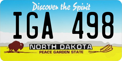 ND license plate IGA498