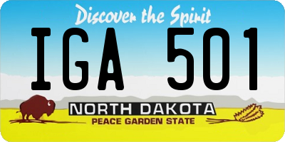 ND license plate IGA501