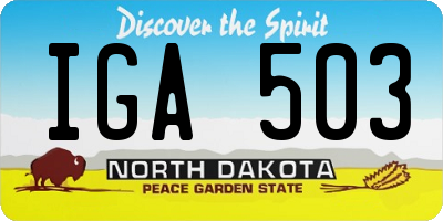 ND license plate IGA503