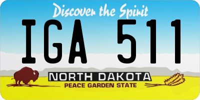 ND license plate IGA511