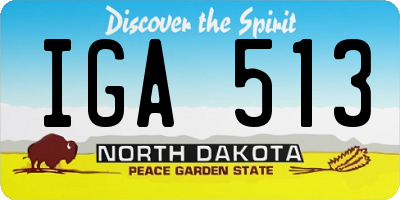 ND license plate IGA513