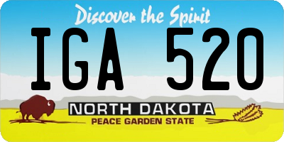 ND license plate IGA520