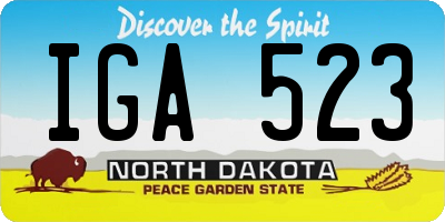 ND license plate IGA523