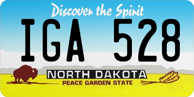 ND license plate IGA528