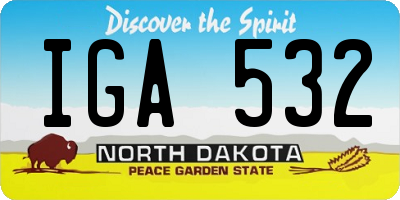 ND license plate IGA532