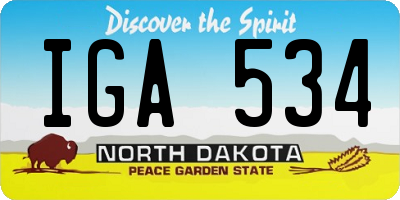 ND license plate IGA534