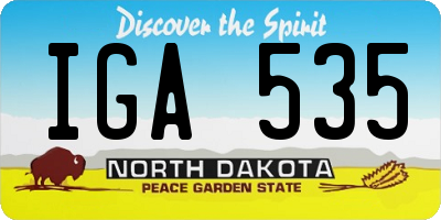 ND license plate IGA535