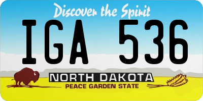 ND license plate IGA536