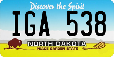 ND license plate IGA538