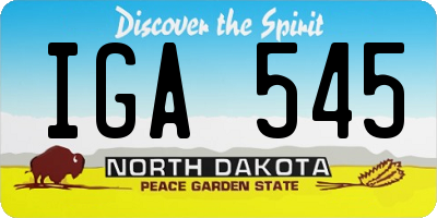ND license plate IGA545